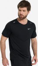 Мужская спортивная футболка Nike Беговая футболка, влагоотводящий материал, размер S, черный