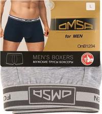 Мужские трусы Omsa Трусы-боксеры мужские OMSА 1234 Grigio Melange, размер 48