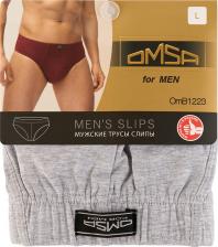 Мужские трусы Omsa Трусы слипы, средняя посадка, размер L, серый