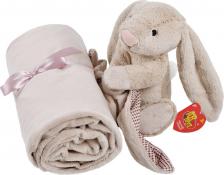 Мягкая игрушка ABtoys Мягкая игрушка baby. Зайка плюшевый 20см с детским пледом 120х100см