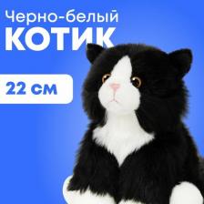 Мягкая игрушка Maxitoys Мягкая игрушка реалистичная черно-белый котик MT-TS112317-20