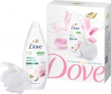 Набор косметики Dove Подарочный набор фисташковый крем-гель для душа 250 мл и мочалка