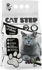 Наполнитель для кошачьего туалета Cat Step Наполнитель для кошачьего туалета Compact White Carbon комкующийся минеральный, 10л