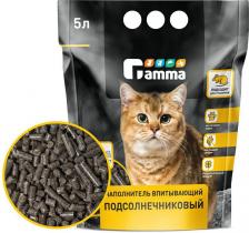 Наполнитель для кошачьего туалета Gamma Наполнитель для кошачьего туалета впитывающий подсолнечниковый, 5 л