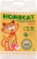 Наполнитель для кошачьего туалета Homecat Комкующийся наполнитель для кошек кукурузный, травяной, персик, 5.1 кг, 12 л