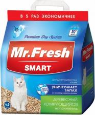 Наполнитель для кошачьего туалета Mr.Fresh Древесный комкующийся наполнитель "SMART", для длинношерстных кошек, 4,5 л