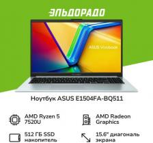 Ноутбук Asus E1504FA-BQ511 [15.6", 1920 x 1080, AMD Ryzen 5 7520U / 2.8 ГГц, AMD Radeon 610M, 8 Гб, 512 Гб, Free DOS/без ОС]