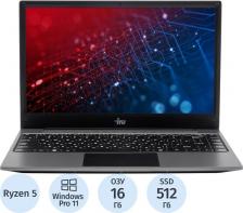 Ноутбук iRU Tactio (2084815) [AMD Ryzen 5, 14", 2.3 ГГц, 1920 x 1080, DDR4, 16 Гб, 512 Гб, 512 Гб, Windows 11 Pro, AMD Ryzen 5 7430U / 2.3 ГГц]
