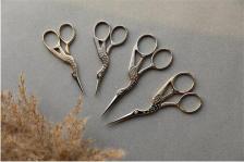 Ножницы бытовые Gamma Ножницы G-913 для рукоделия Цапельки в блистере 117 мм под золото