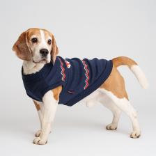 Одежда для кошек Petmax Свитер с лисами для кошек и собак, 2XL, синий