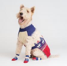 Одежда для кошек Petmax Свитер с оленями для кошек и собак, XL, красно-синий