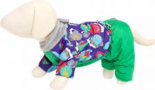 Одежда для собак OSSO Комбинезон для собак на меху Морозко зеленый/принт, р.37, мальчик