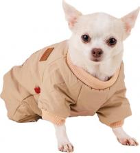 Одежда для собак Petmax Комбинезон на молнии для собак, S, бежевый