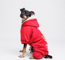 Одежда для собак Petmax Комбинезон с оленем для собак, 2XL, красный
