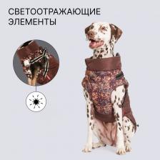Одежда для собак Petmax Куртка со шлейкой для собак, 4XL, коричневая