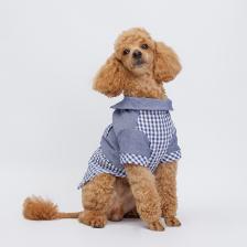 Одежда для собак Petmax Рубашка в клетку для кошек и собак, S, синяя