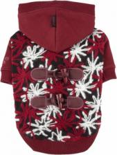 Одежда для собак Puppia худи с капюшоном и вывязанными цветами "Камассия", винный (L)