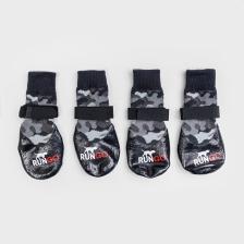 Одежда для собак RunGo Носки с прорезиненной подошвой для собак, S, серый камуфляж