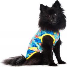 Одежда для собак Rurri Футболка для собак с цветами L бирюзовый (унисекс)