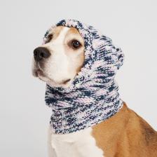 Одежда для собак Rurri Капор для собак, M, обхват головы 30 см, высота изделия 27 см, серо-белый