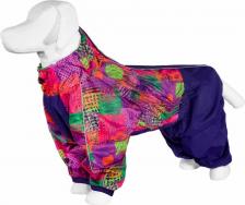 Одежда для собак Yami-Yami Дождевик для собаки Лабрадор с рисунком квадраты лаванда