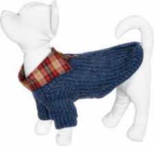 Одежда для собак Yami-Yami Свитер для собак, унисекс, синий, S, длина спины 25 см