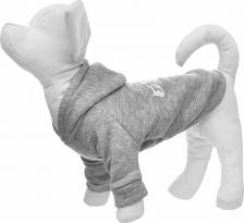 Одежда для собак Yami-Yami Толстовка для собаки лн26ос, светло-серая, с капюшоном, 29 см, L