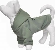 Одежда для собак Yami-Yami Толстовка для собаки лн26ос, зеленая, с капюшоном, 23 см, S