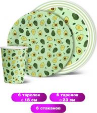 Тарелки ND Play Набор одноразовой посуды "Авокадо-2" 4690241267735