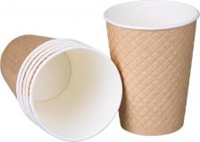 Стаканчики Taste Quality Стакан одноразовый бумажный 300 мл коричневый 25 штук в упаковке Waffle Craft