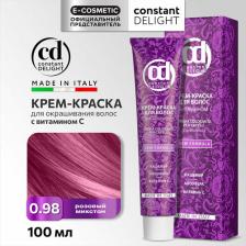 Окрашивание волос Constant Delight Крем краска с витамином С Crema Colorante Vit C, 100 мл, Д 0/98 розовый микстон, 100 мл
