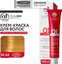 Окрашивание волос Constant Delight Крем-краска TEAM155 для окрашивания волос 10.34 блонд платиновый золотисто-медный 100 мл