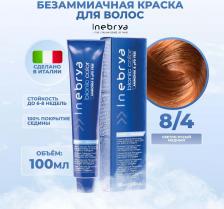 Окрашивание волос Inebrya Крем-краска Bionic Color 8/4 Светлый блонд Медный 100 мл