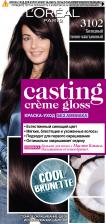 L'Oreal Стойкая краска-уход для волос "Casting Creme Gloss" без аммиака, оттенок 3102, Холодный темно-каштановый – фото 4