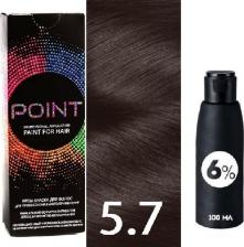 Окрашивание волос Point Крем-краска для волос тон 5.7 100мл + 6% оксигент 100мл