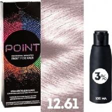 Окрашивание волос Point промо Краска для волос для проф.прим., тон №12.61, Ультра свет блонд фиол-пеп + 3% оксид, 100/100мл