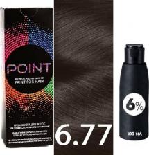 Окрашивание волос Point промо Краска для волос для проф.прим., тон №6.77, Русый коричневый интенсив + 6% оксид, 100/100мл