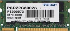 Оперативная память Patriot PSD22G8002S [SO-DIMM DDR2 2 Гб (1x2 Гб), 800 MHz, CL-6-6-6, Patriot Signature Line]
