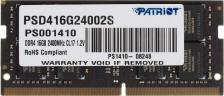 Оперативная память Patriot PSD416G24002S [SO-DIMM DDR4 16 Гб (1x16 Гб), 2400 MHz, CL-17-17-17, Patriot Signature Line]