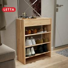 Отдельный предмет для прихожей Letta Обувница для прихожей стеллаж Мальта с ящиком Дуб крафт золотой