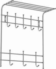 Отдельный предмет для прихожей Ника Вешалка с полкой настенная 8 крючков матовый серый ВПТ8