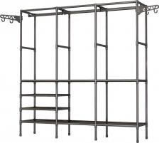 Отдельный предмет для прихожей Ridberg Вешалка напольная для одежды узкая чёрного цвета с двумя ярусами и тремя секциями, представляет собой стильное и практичное решение для организации