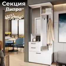 Отдельный предмет для прихожей ТриЯ Шкаф-секция комбинированная Витра тип 1 221058 Белый ясень