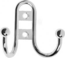 Отдельный предмет для прихожей Tundra Крючок-вешалка, двухрожковый (арт.220L) LIGHT, цвет хром