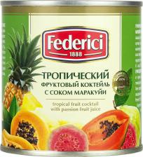 Овощные/грибные консервы Federici Коктейль фруктовый Тропический с соком маракуйи, 435 мл