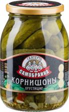 Овощные/грибные консервы Скатерть-Самобранка Корнишоны, маринованные хрустящие, 500мл