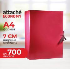 Папка/конверт Attache Папка архивная на 2-х завязках А4 70 мм бумвинил до 700 листов бордовая складная