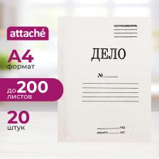 Папка/конверт Attache Скоросшиватель картонный Дело № А4 до 200 листов белый