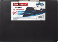 Папка/конверт Brauberg Доска-планшет ГОРИЗОНТАЛЬНАЯ, А4, "NUMBER ONE " с прижимом, картон/ПВХ, ЧЕРНАЯ, 232223