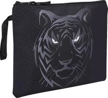 Папка/конверт Brauberg Папка для тетрадей A5, 1 отделение, полиэстер, на молнии, с ручкой, "Tiger"